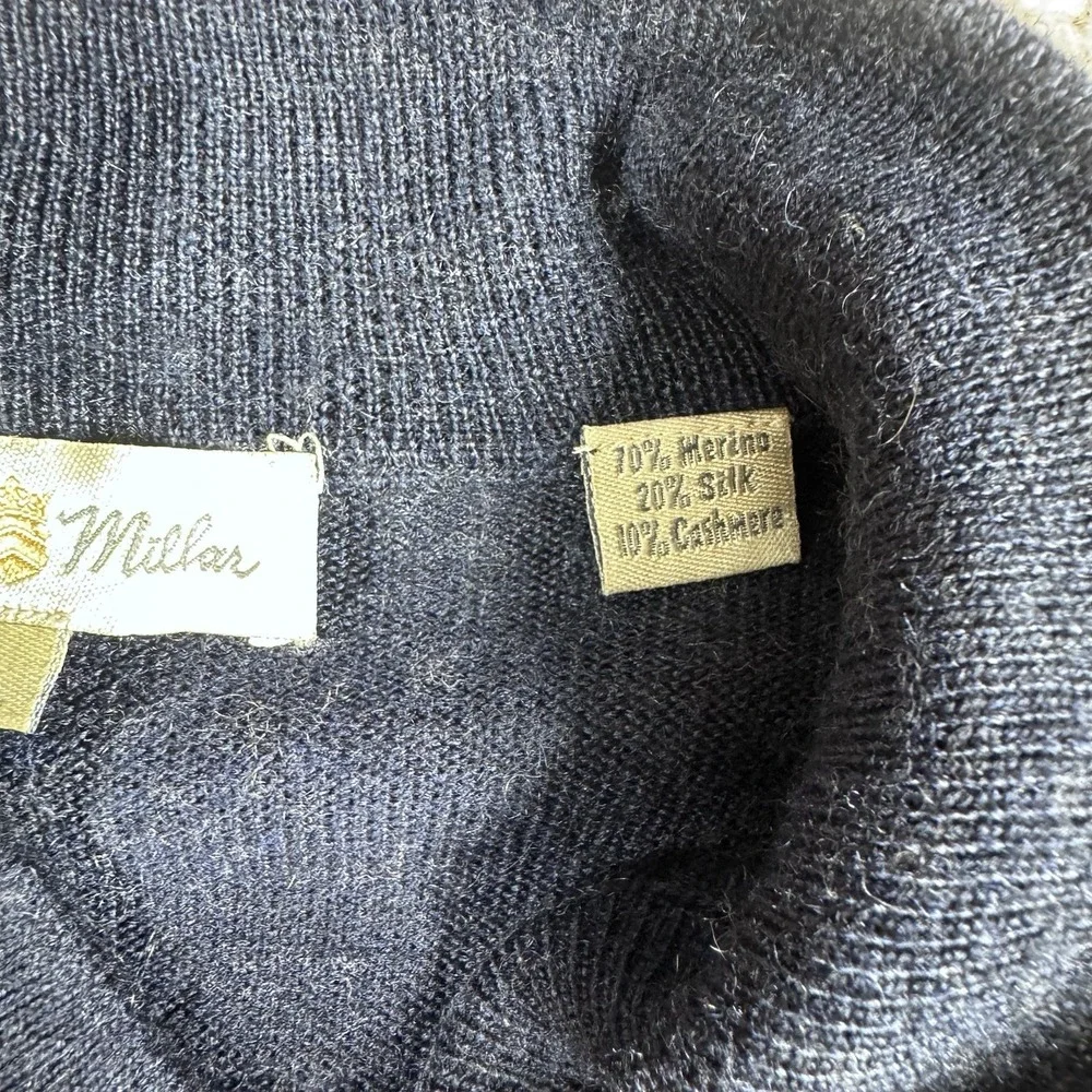 Peter‎ Millar XL Men's Dark Blue Sweater Cotton Silk Cashmere Lightweight Knit